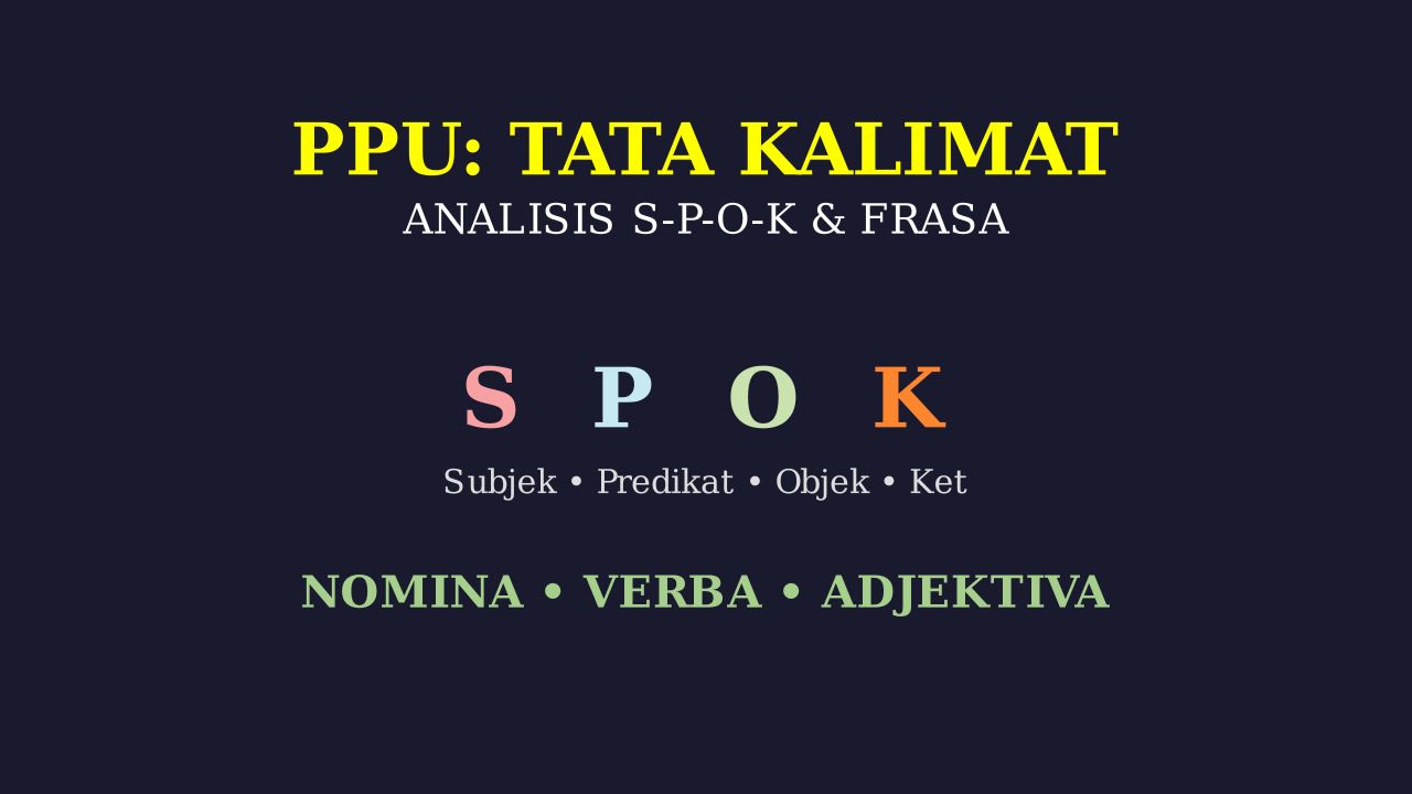 SPOK: Struktur Kalimat dan Jenis Frasa