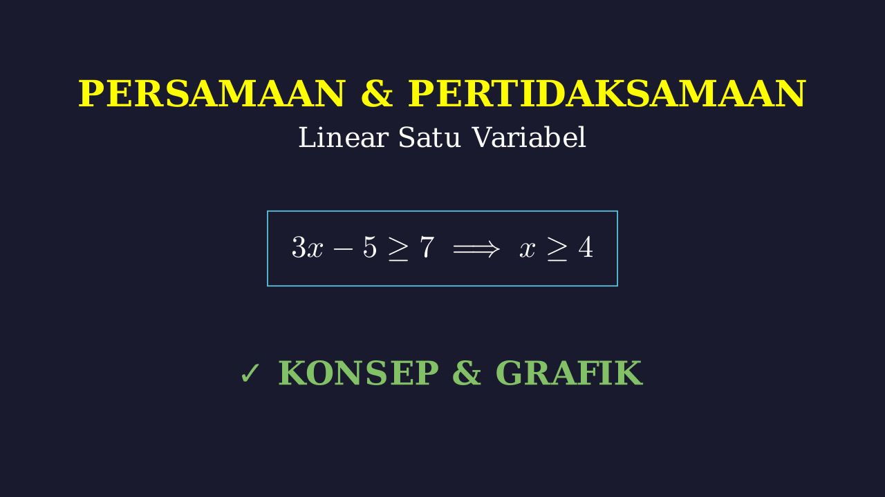 Persamaan, Pertidaksamaan Linear Satu Variabel & Grafik