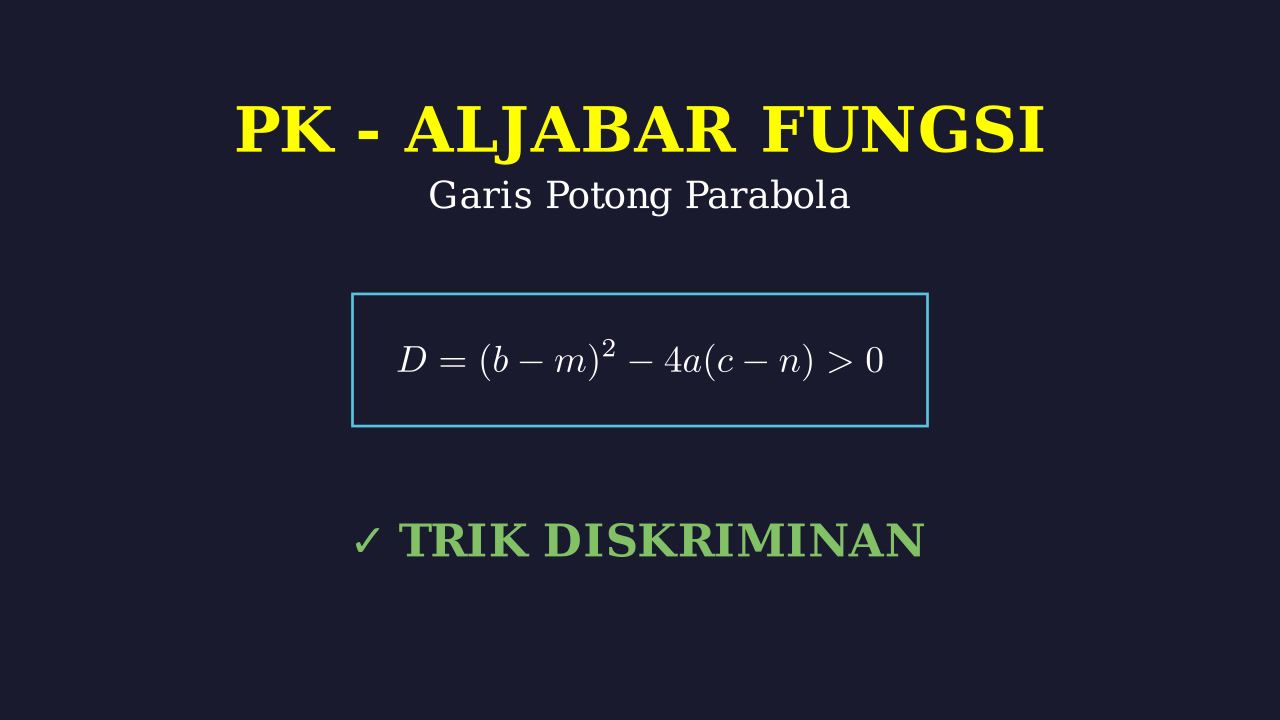 Gradien Garis Potong Parabola dan Diskriminan