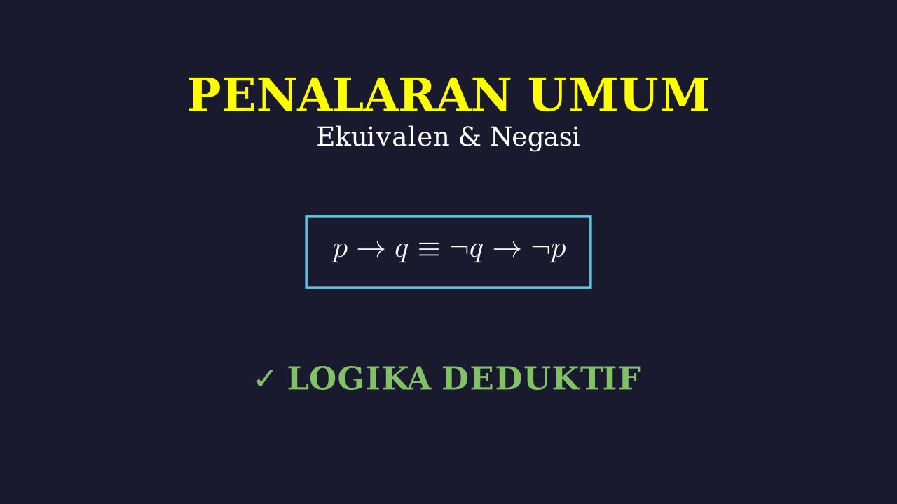 Logika Deduktif: Ekuivalensi Negasi