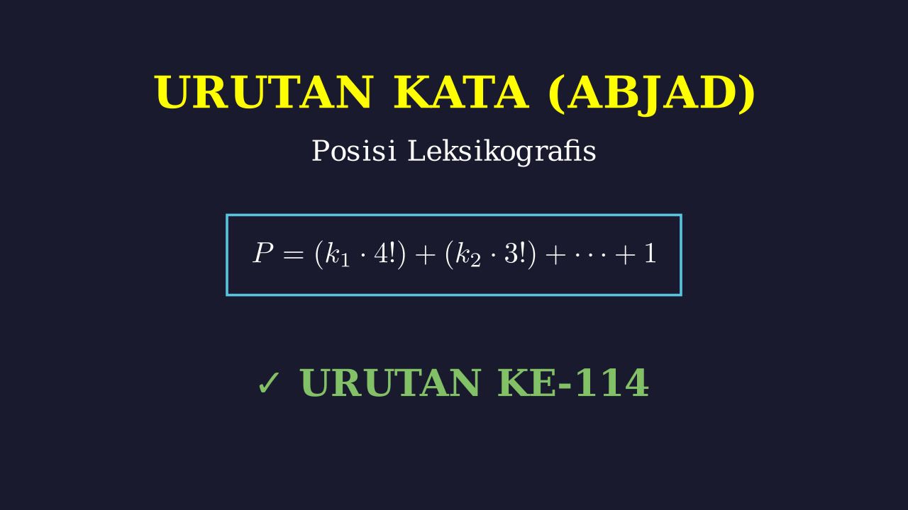 Menghitung Posisi Kata Leksikografis