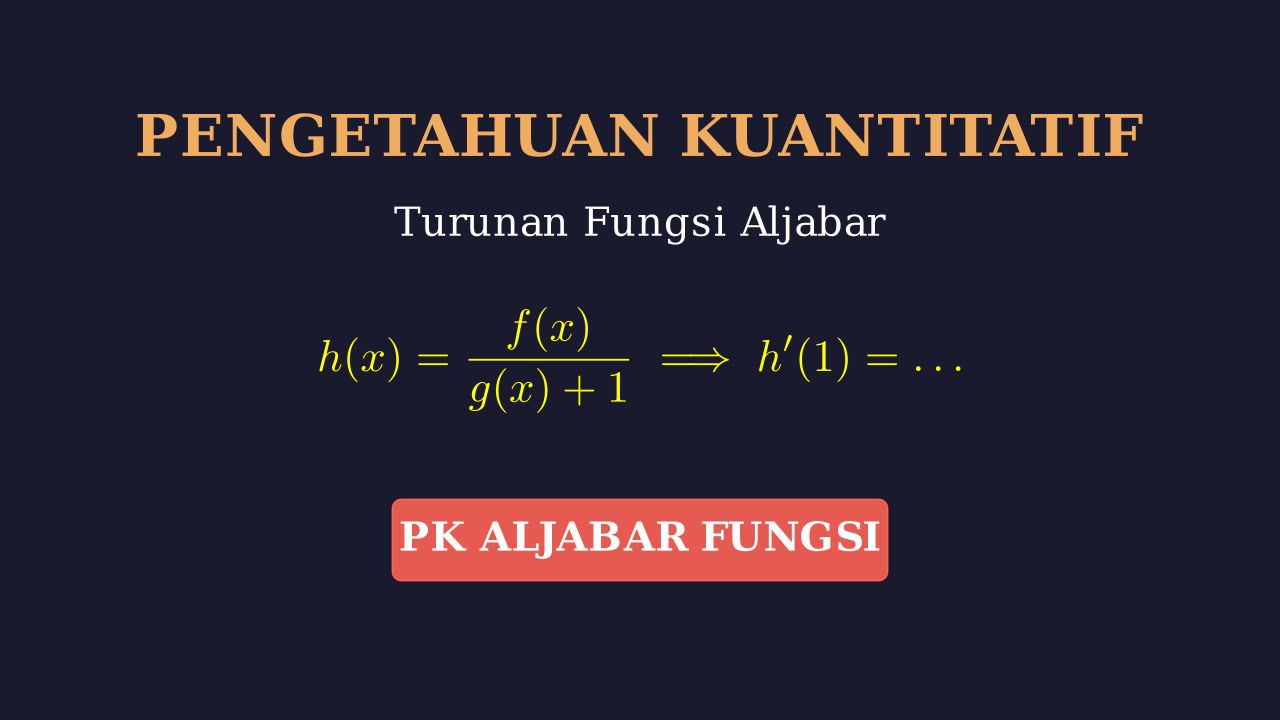 Turunan Fungsi: Menghitung Nilai h'(1)