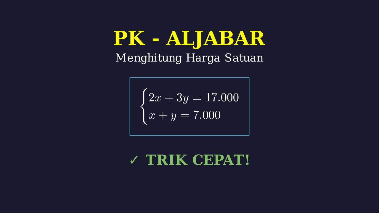 Menghitung Harga Satuan Barang