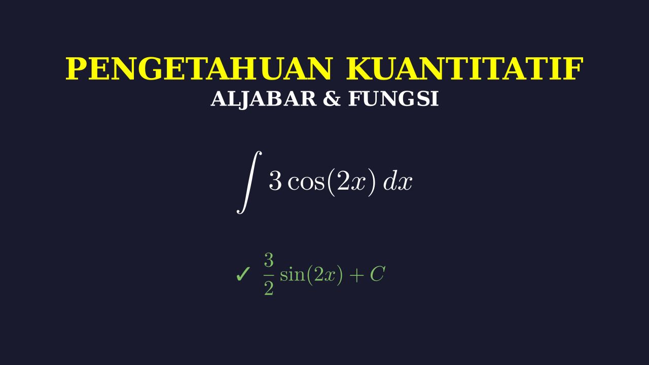 Integral Substitusi: 3 cos(2x) dx