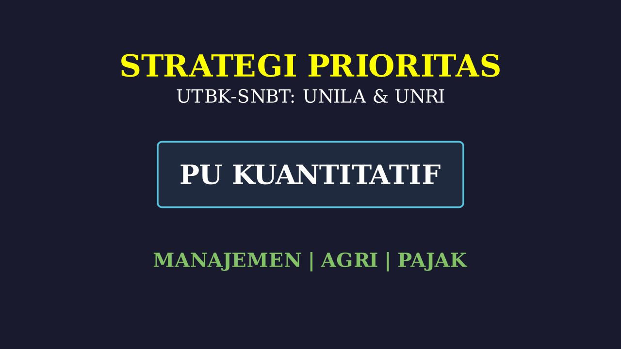 Prioritas Subtes: Manajemen, Agribisnis, & D3 Perpajakan