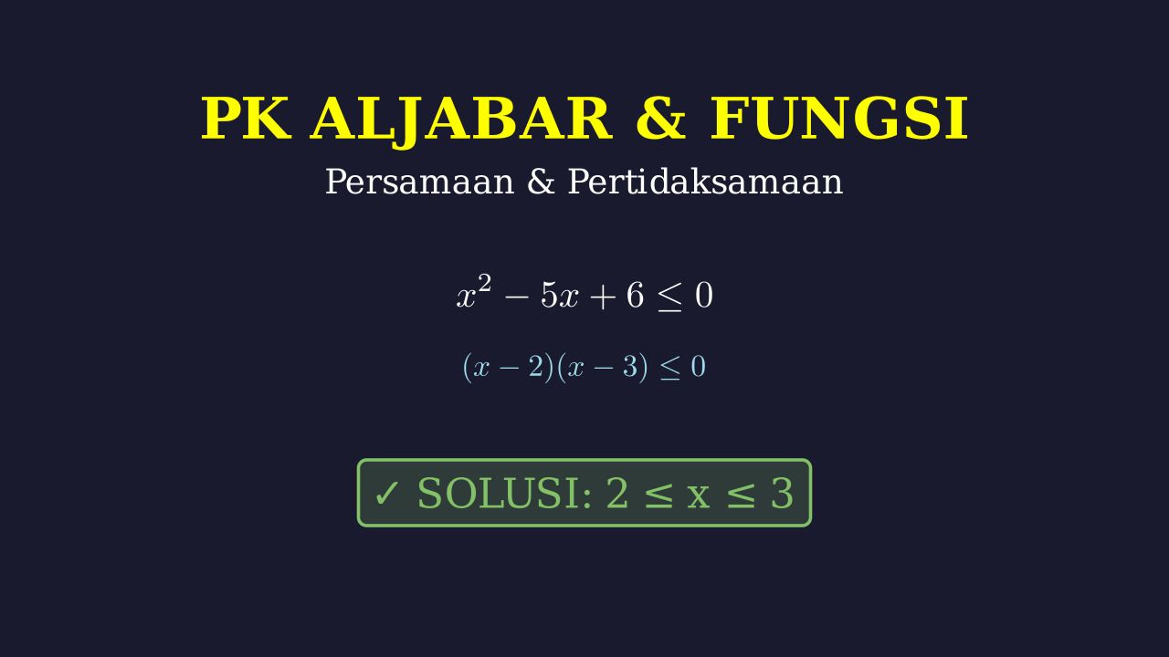 Persamaan dan Pertidaksamaan: Linear & Non-Linear