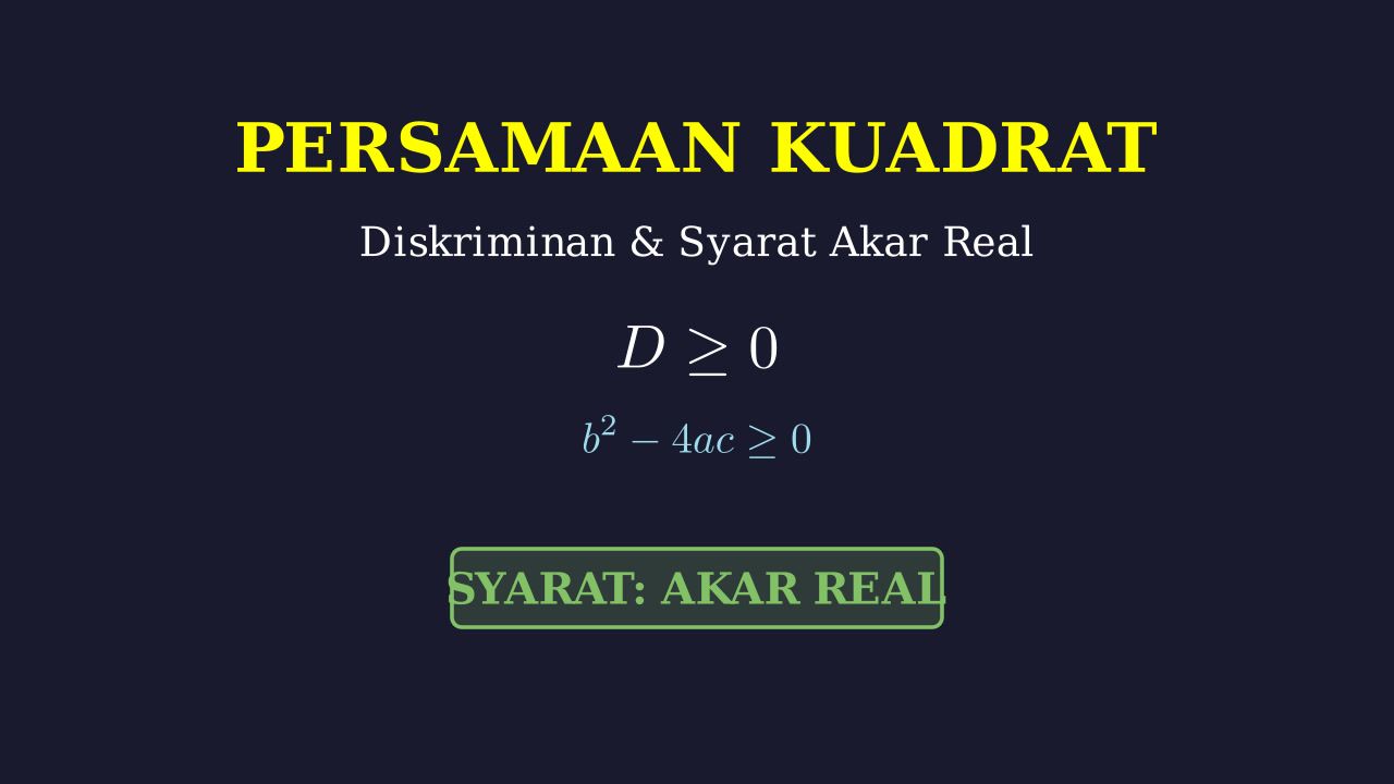 Persamaan Kuadrat: Syarat Akar Real