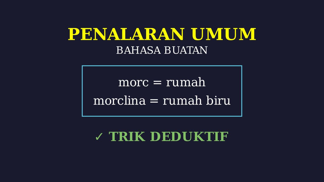 Penalaran Umum: Bahasa Buatan