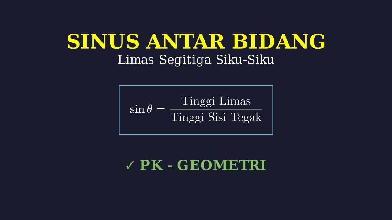 Sinus Bidang Limas Segitiga Siku-Siku