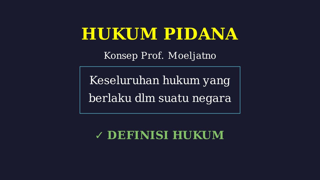 Hukum Pidana: Definisi Prof. Moeljatno