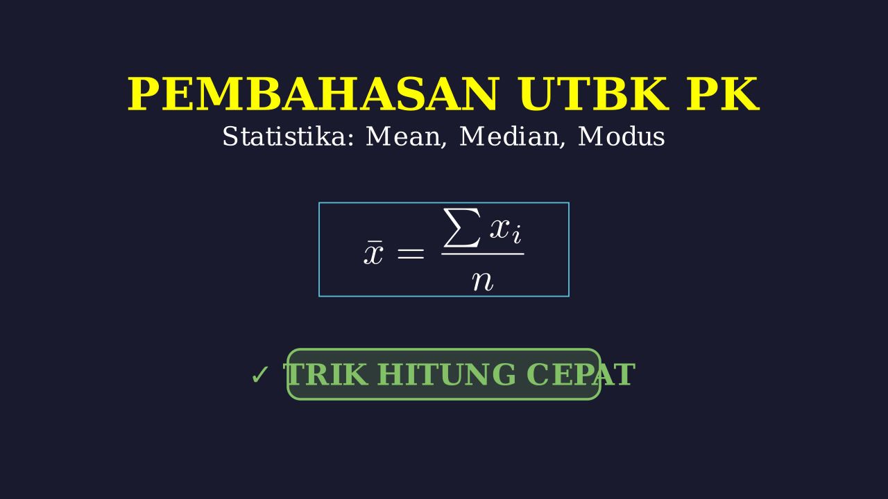 Mean, Median, & Modus: Pembahasan Soal UTBK