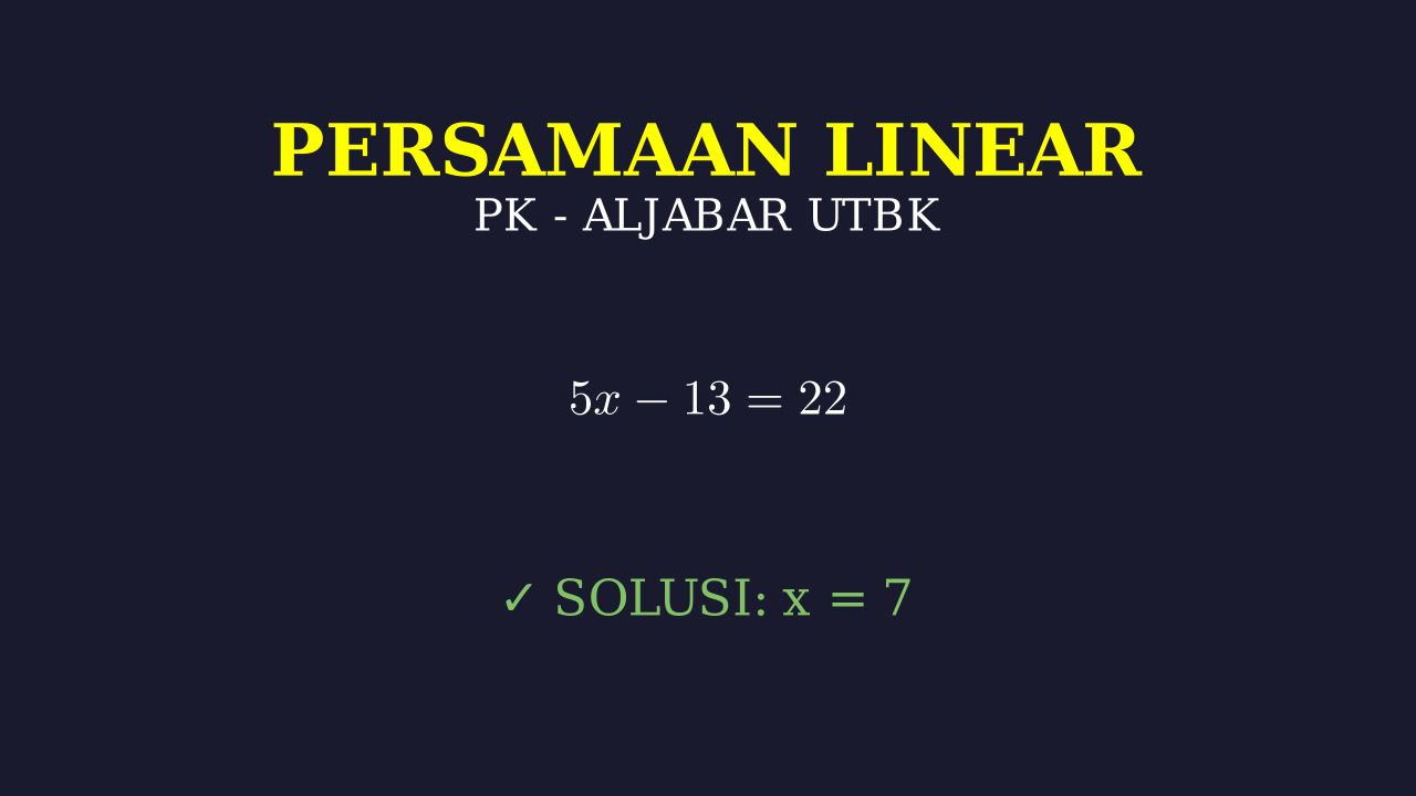 Persamaan Linear UTBK