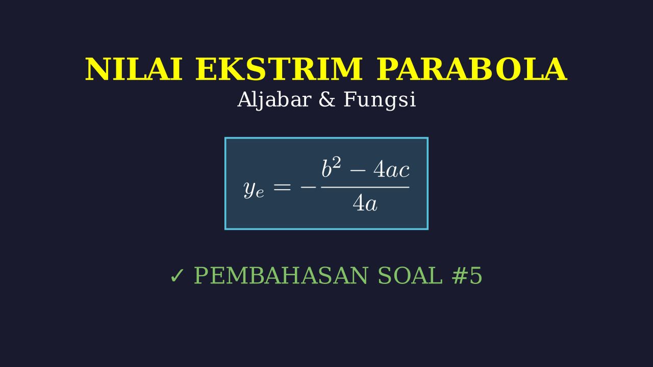 Menentukan Nilai Ekstrim Parabola