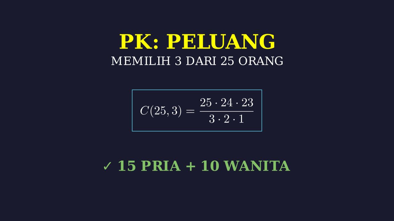 Kombinasi: Memilih 3 Dari 25 Orang