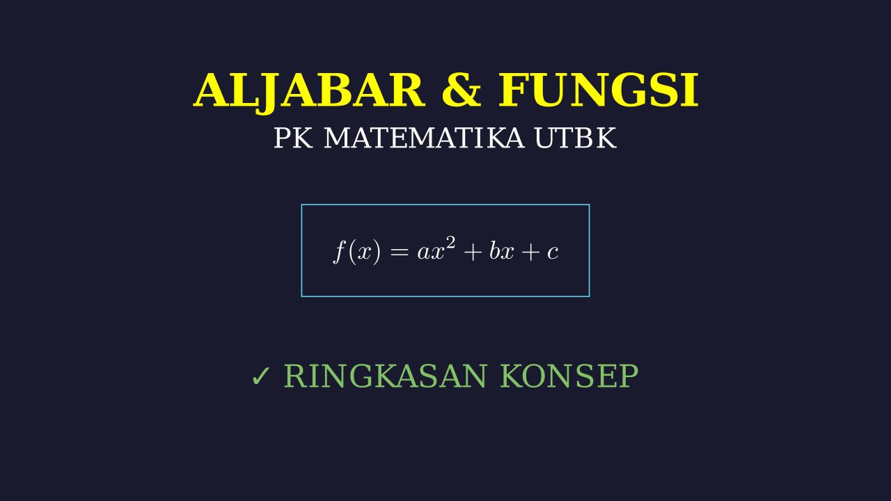 Konsep Dasar Aljabar