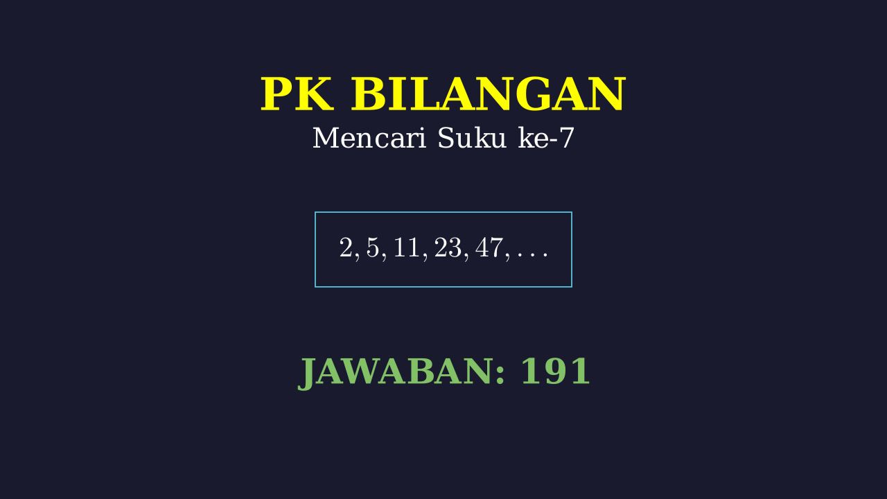 Menentukan Pola Barisan Bilangan