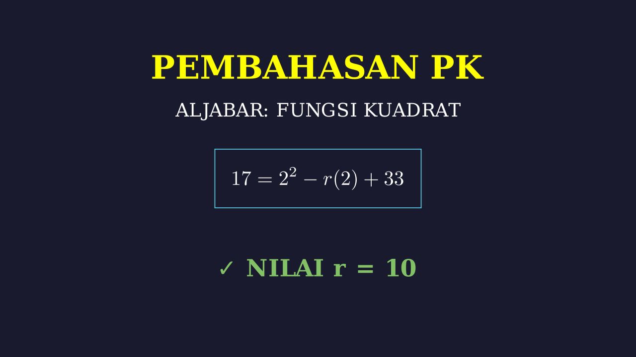 Menentukan Nilai r pada Fungsi Kuadrat