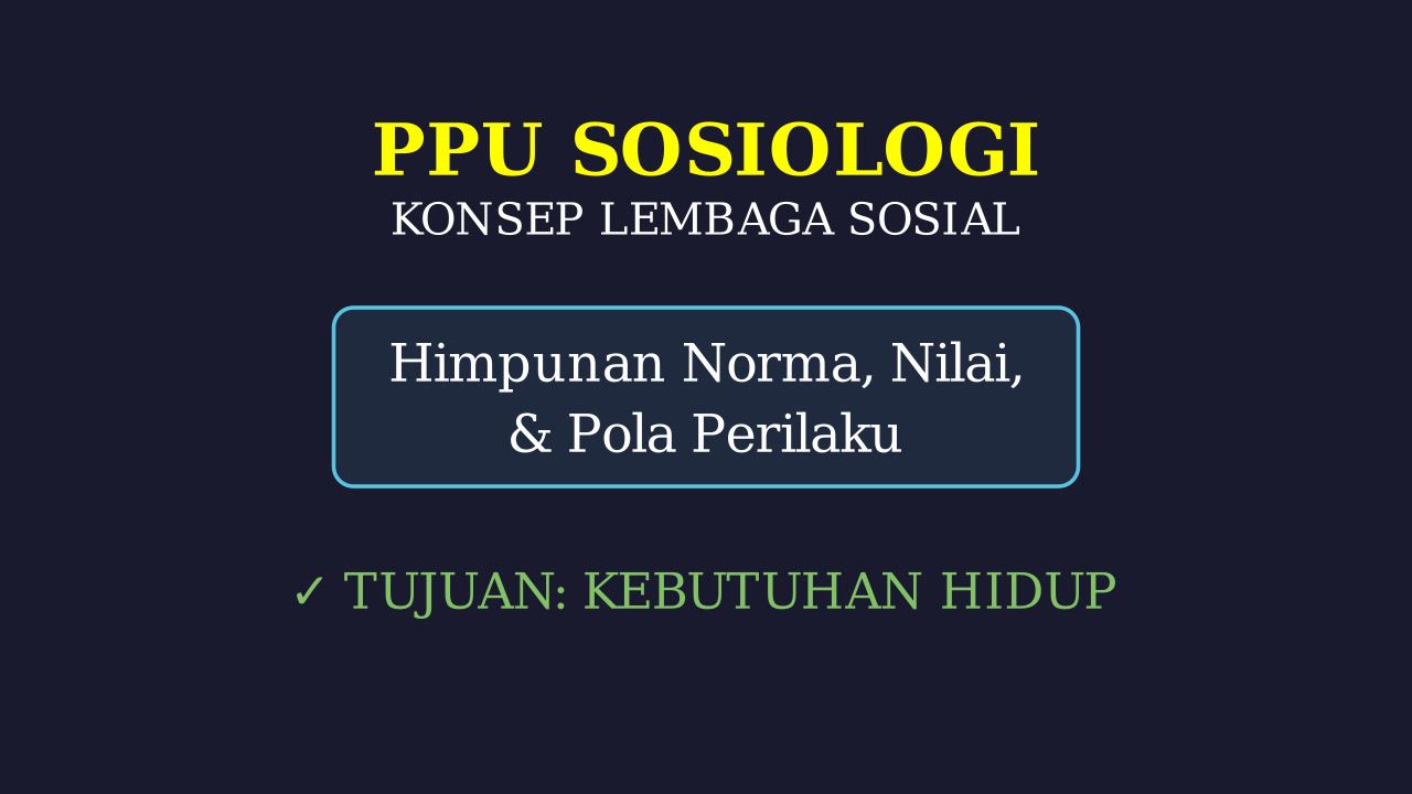 Memahami Lembaga Sosial
