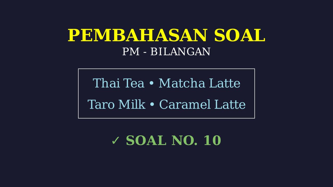 Soal Cerita: Penjualan Minuman Kekinian