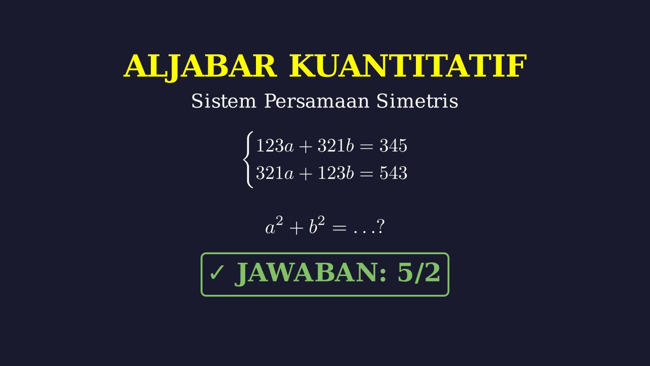 Trik SPLDV: Menghitung Nilai a^2 + b^2
