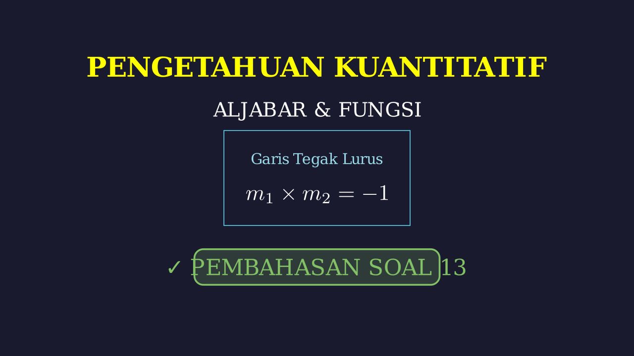 Persamaan Garis Tegak Lurus