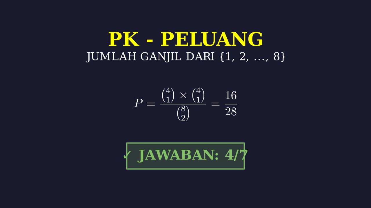 Peluang: Jumlah Dua Bilangan Ganjil