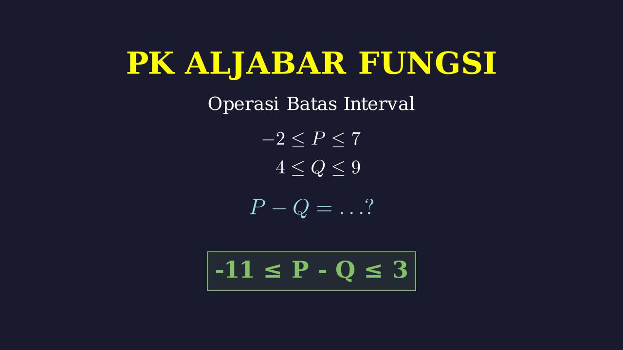 Operasi Selisih Pertidaksamaan