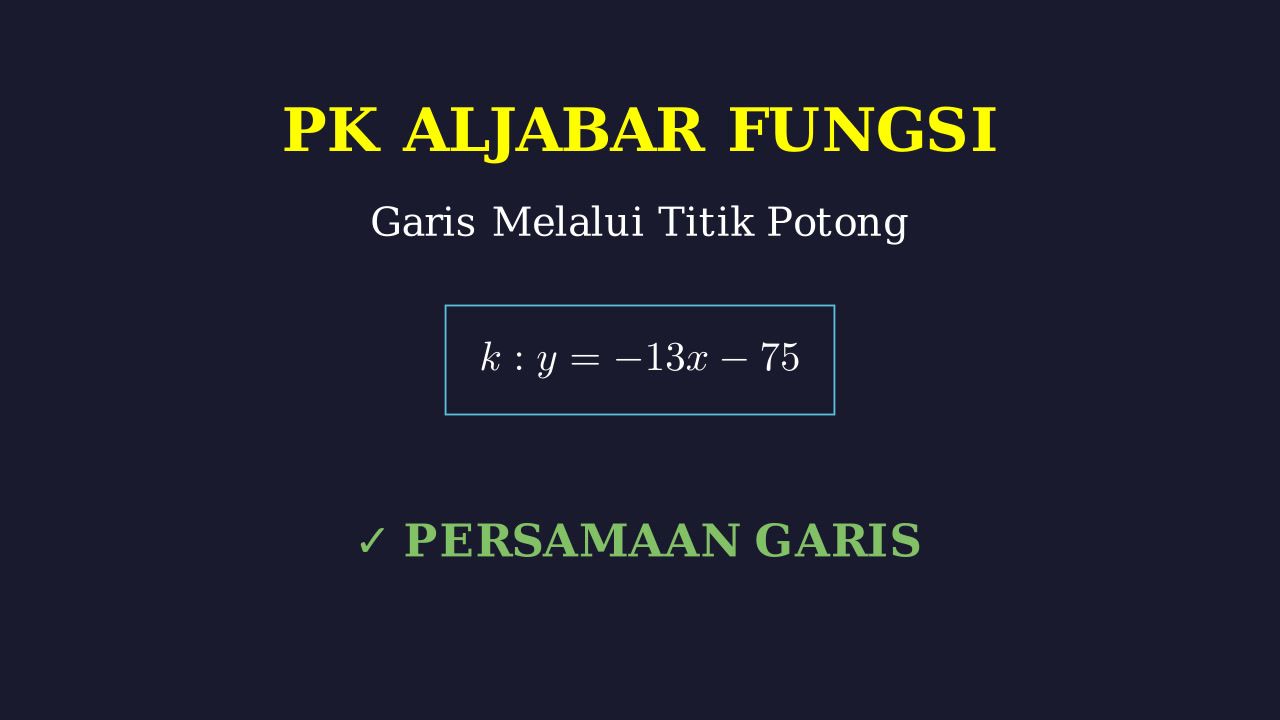 Persamaan Garis Melalui Titik Potong Dua Fungsi