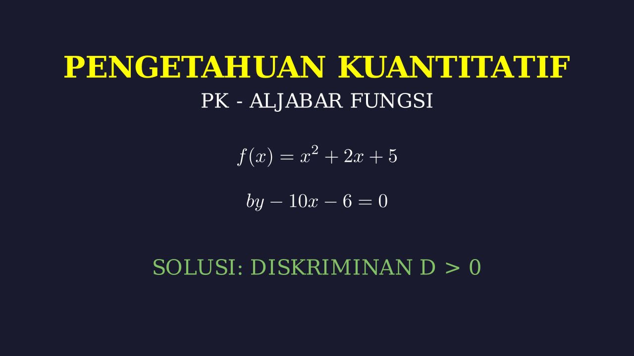 Perpotongan Parabola dan Garis Lurus