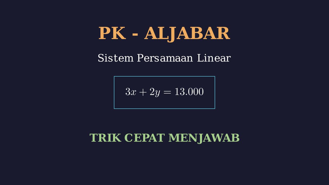 SPLDV: Menghitung Harga Barang