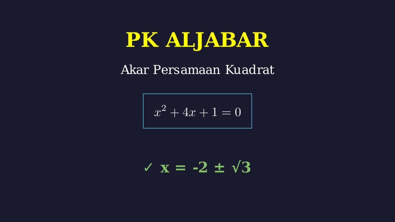 Mencari Akar Persamaan Kuadrat