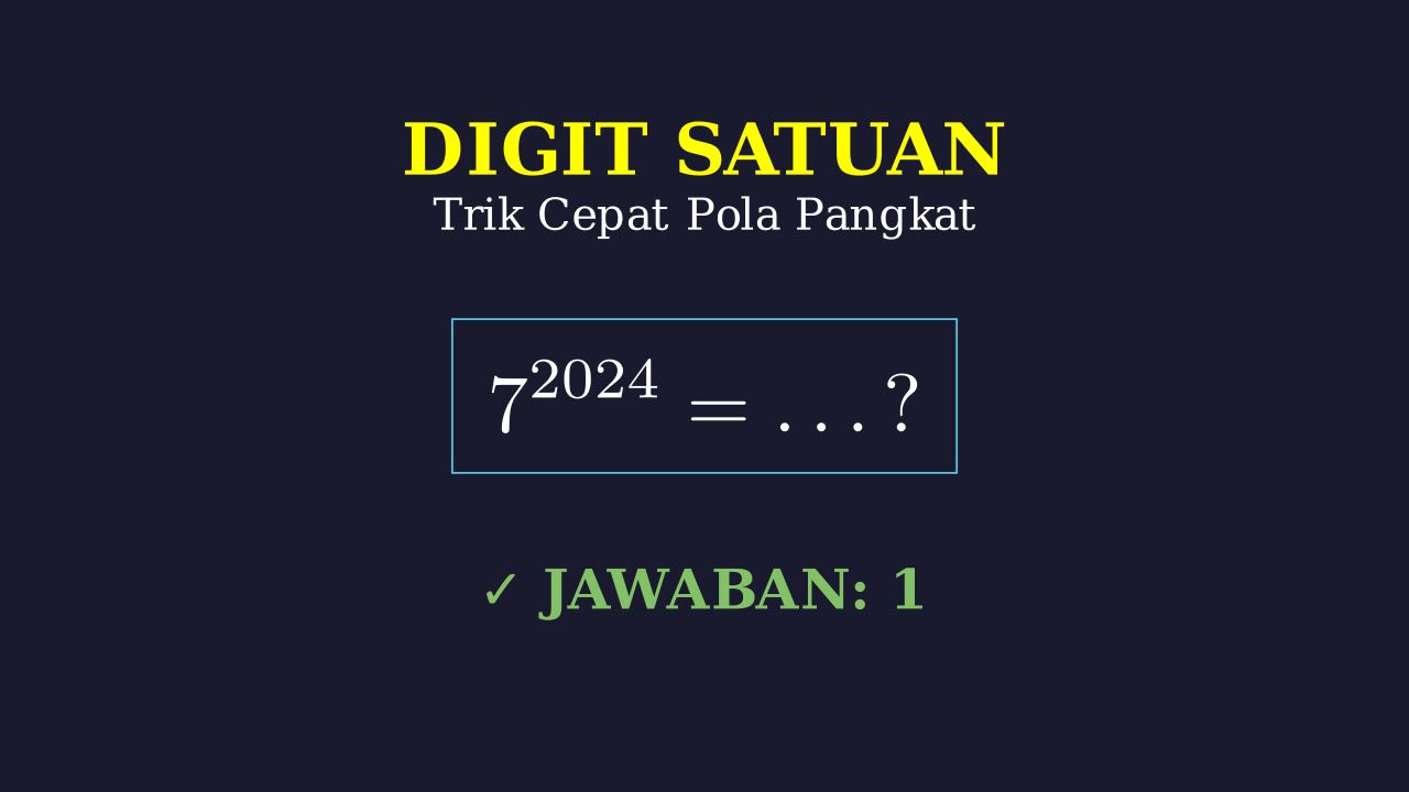 Trik Cepat Pola Digit Satuan