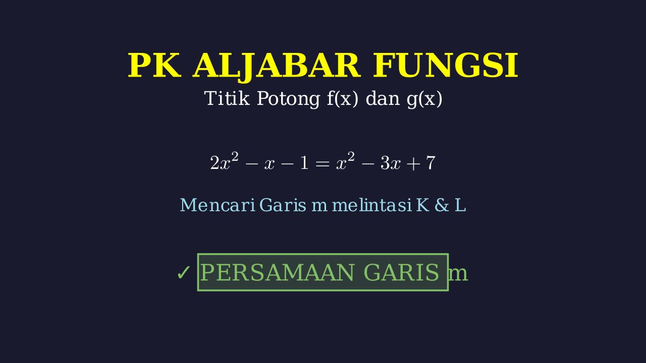 Garis Melalui Titik Potong Dua Fungsi Kuadrat