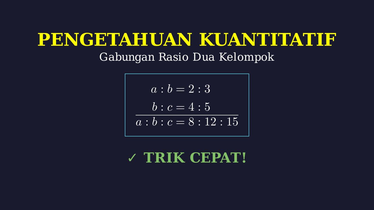 Menggabungkan Rasio Dua Kelompok atau Lebih