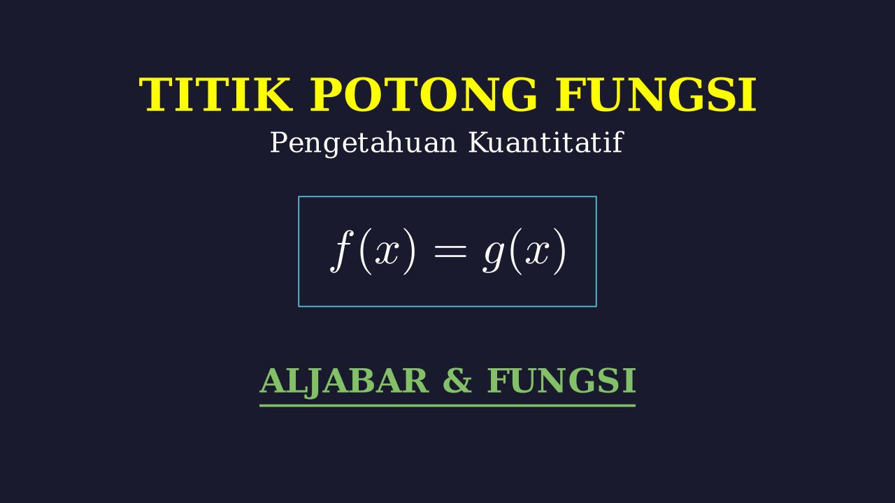 Menentukan Titik Potong Dua Fungsi