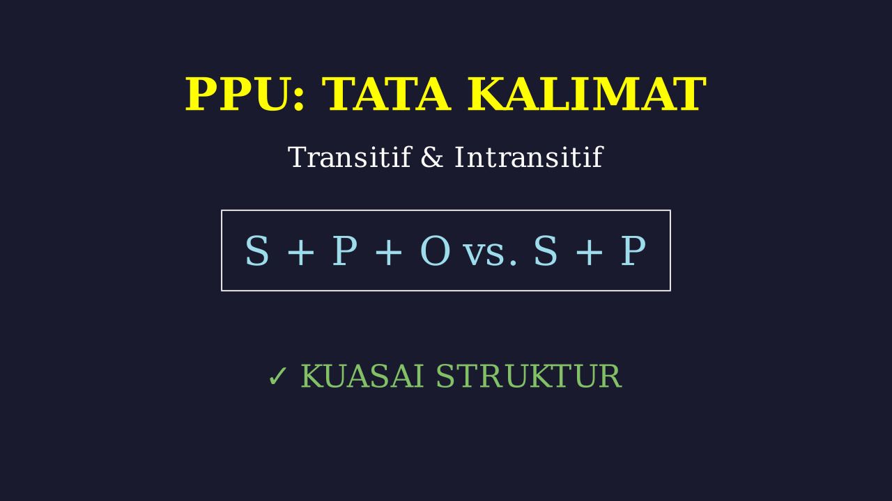 Kalimat Transitif dan Intransitif