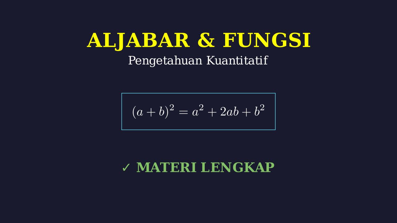 Konsep Dasar Aljabar