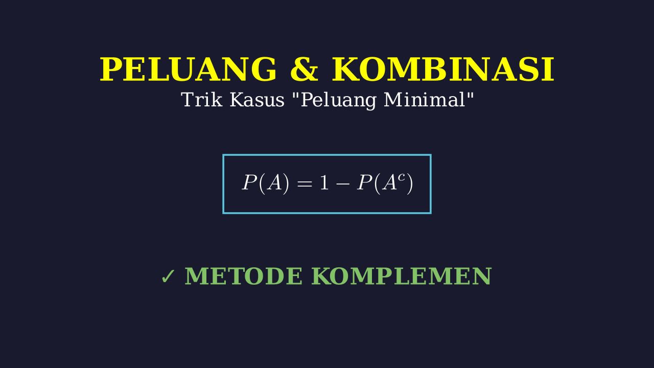 Peluang Minimal: Trik Kombinasi dan Komplemen
