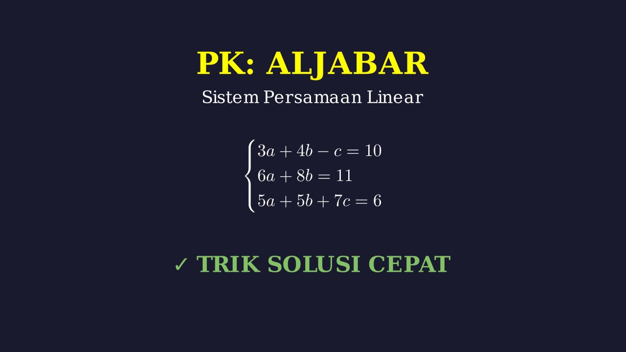Menyelesaikan SPLTV: 3 Variabel