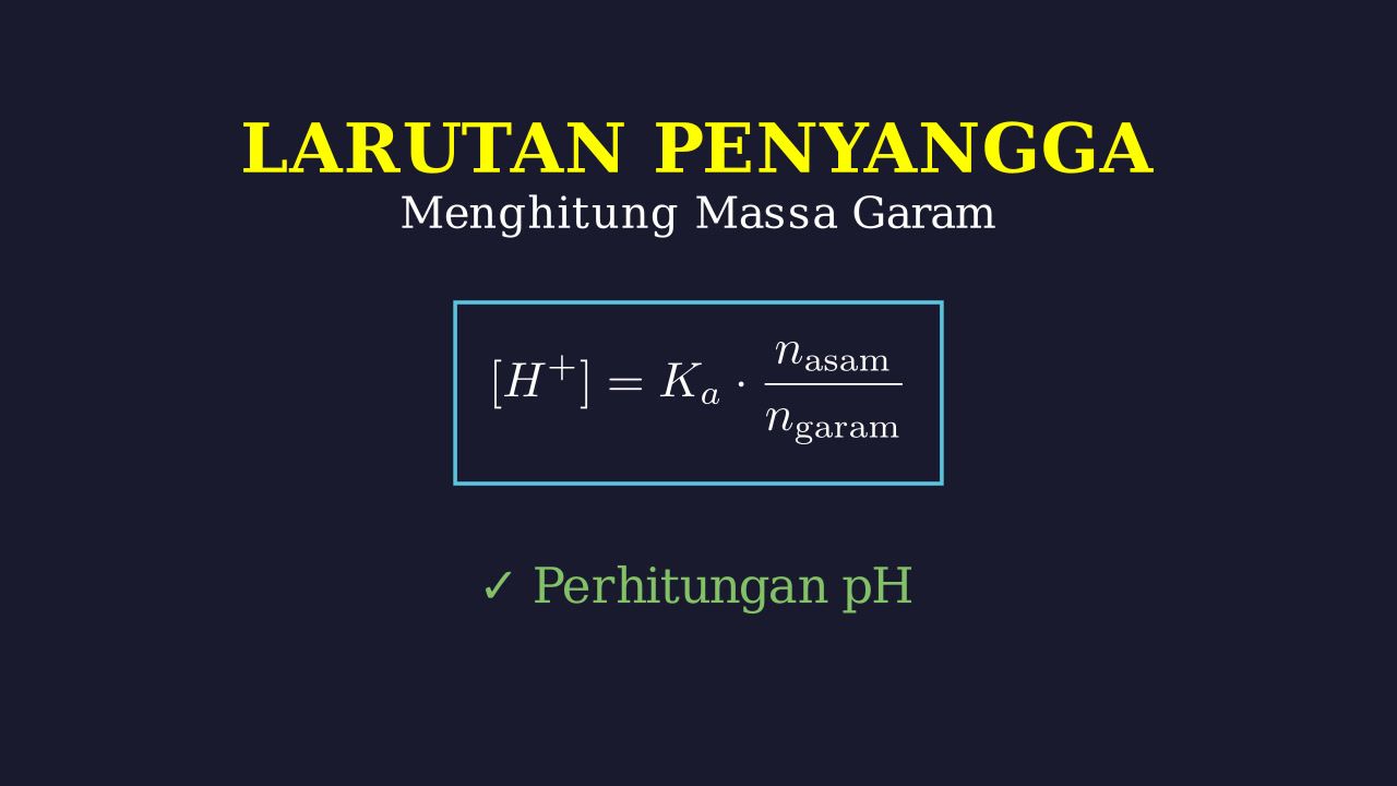Menghitung Massa Garam Larutan Buffer