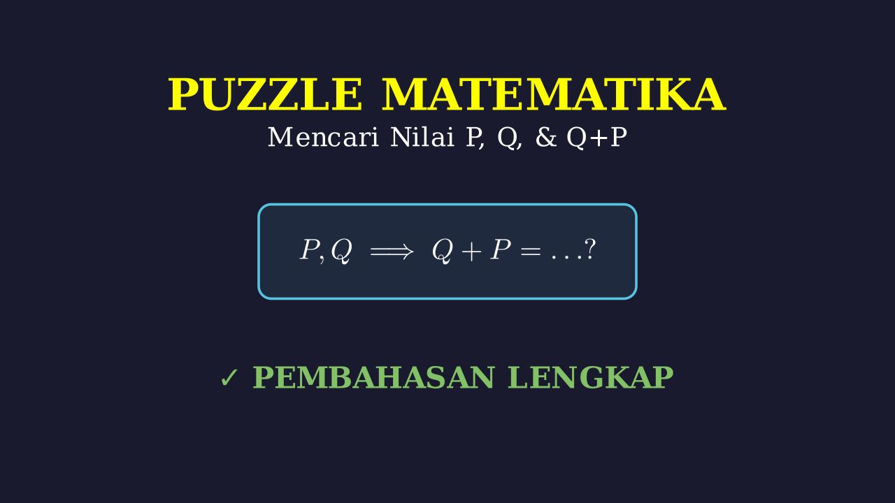 Puzzle Matematika: Menentukan Nilai P, Q, dan Q+P