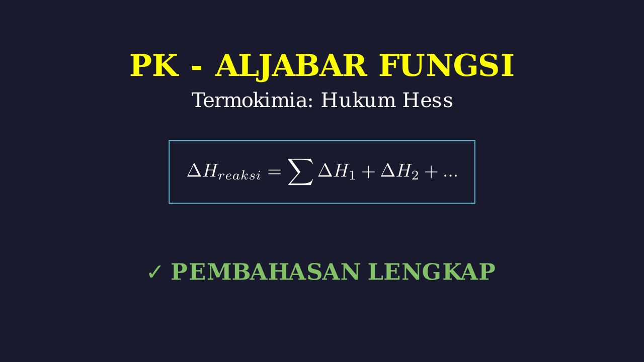 Hukum Hess: Menghitung Entalpi Pembakaran