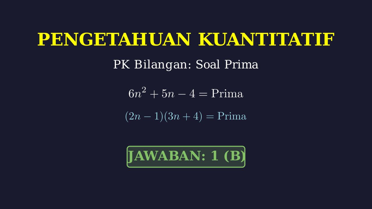 Menentukan n Agar Hasilnya Bilangan Prima