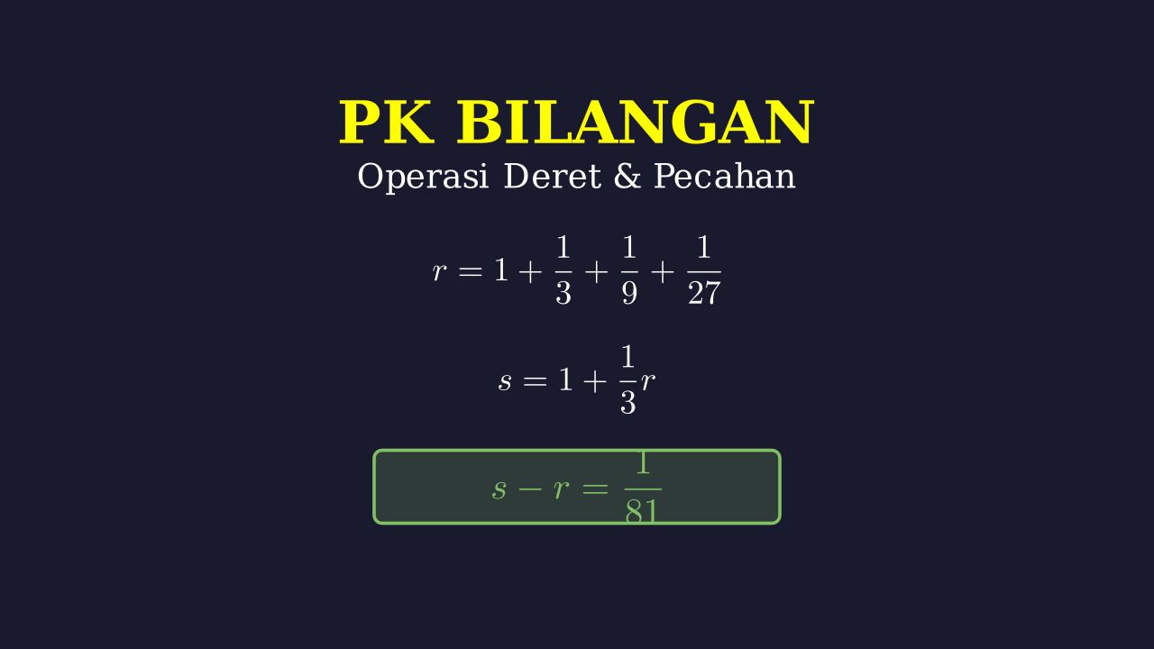Operasi Aljabar: Menghitung Nilai r dan s