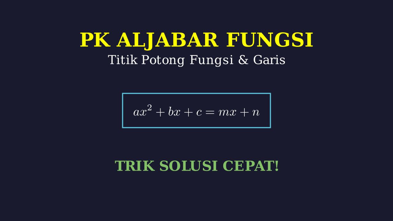 Titik Potong: Fungsi Kuadrat dan Garis Lurus