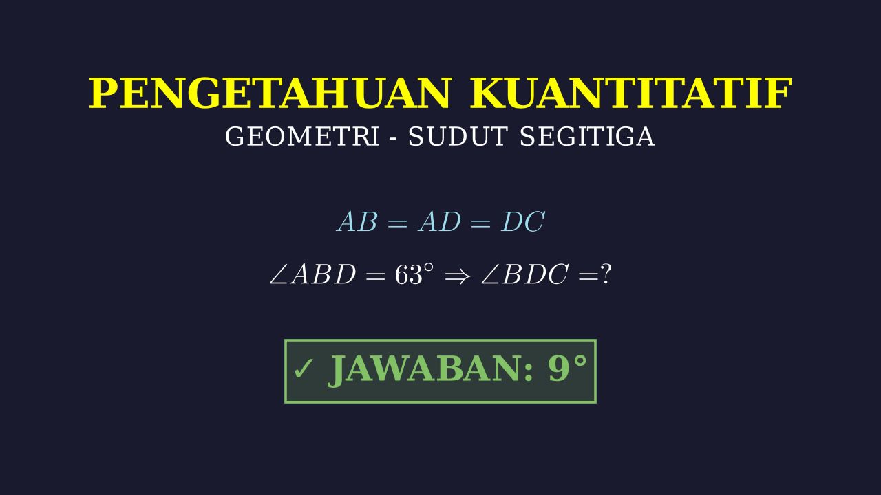 Menghitung Sudut Segitiga Sama Kaki