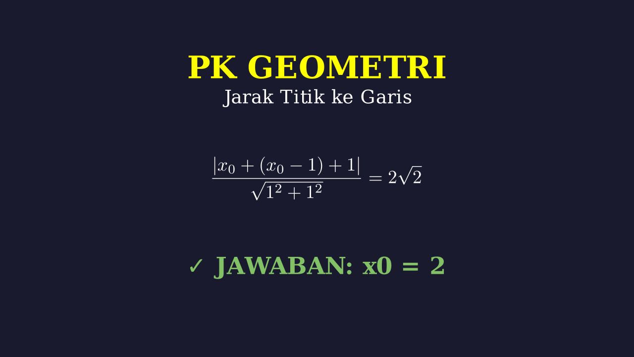 Jarak Titik ke Garis