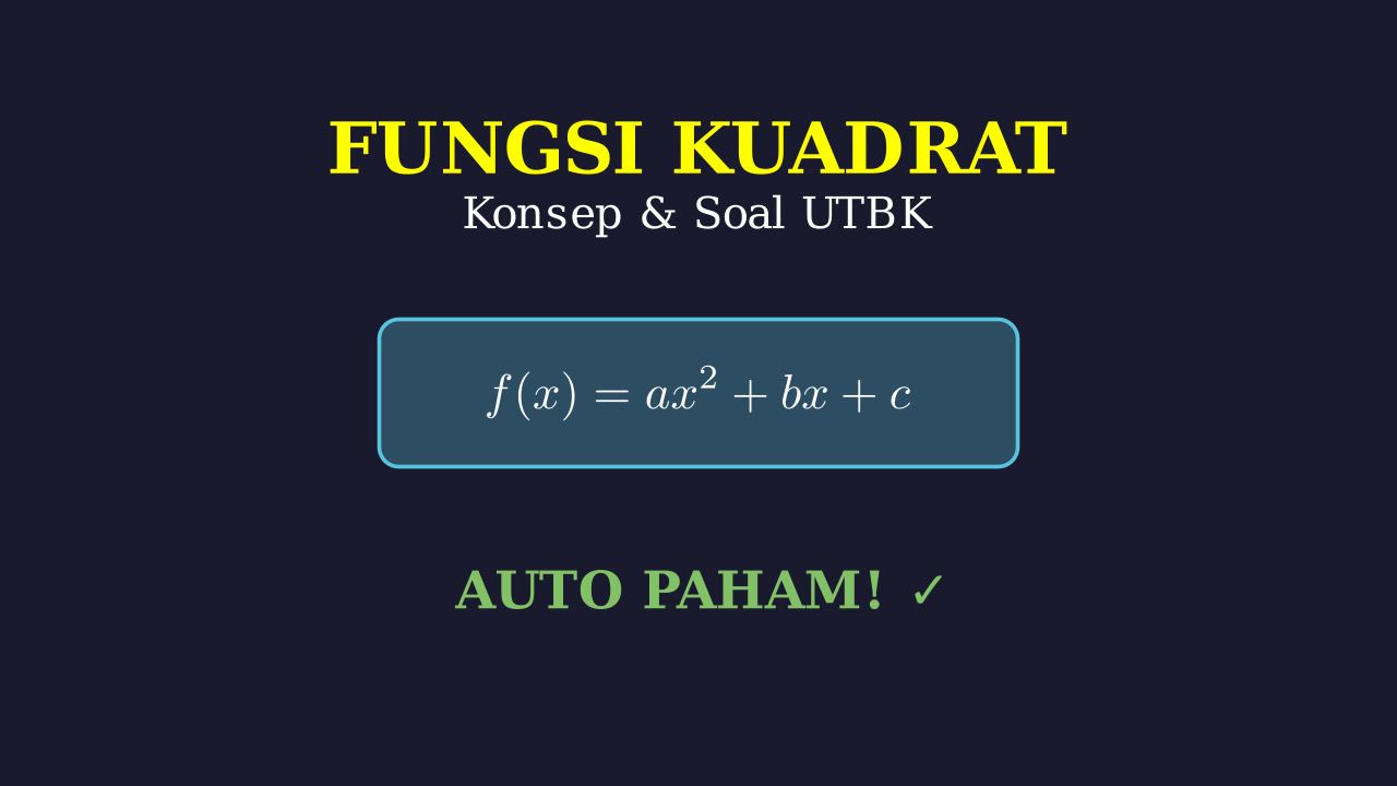 Fungsi Kuadrat: Konsep & Latihan Soal UTBK