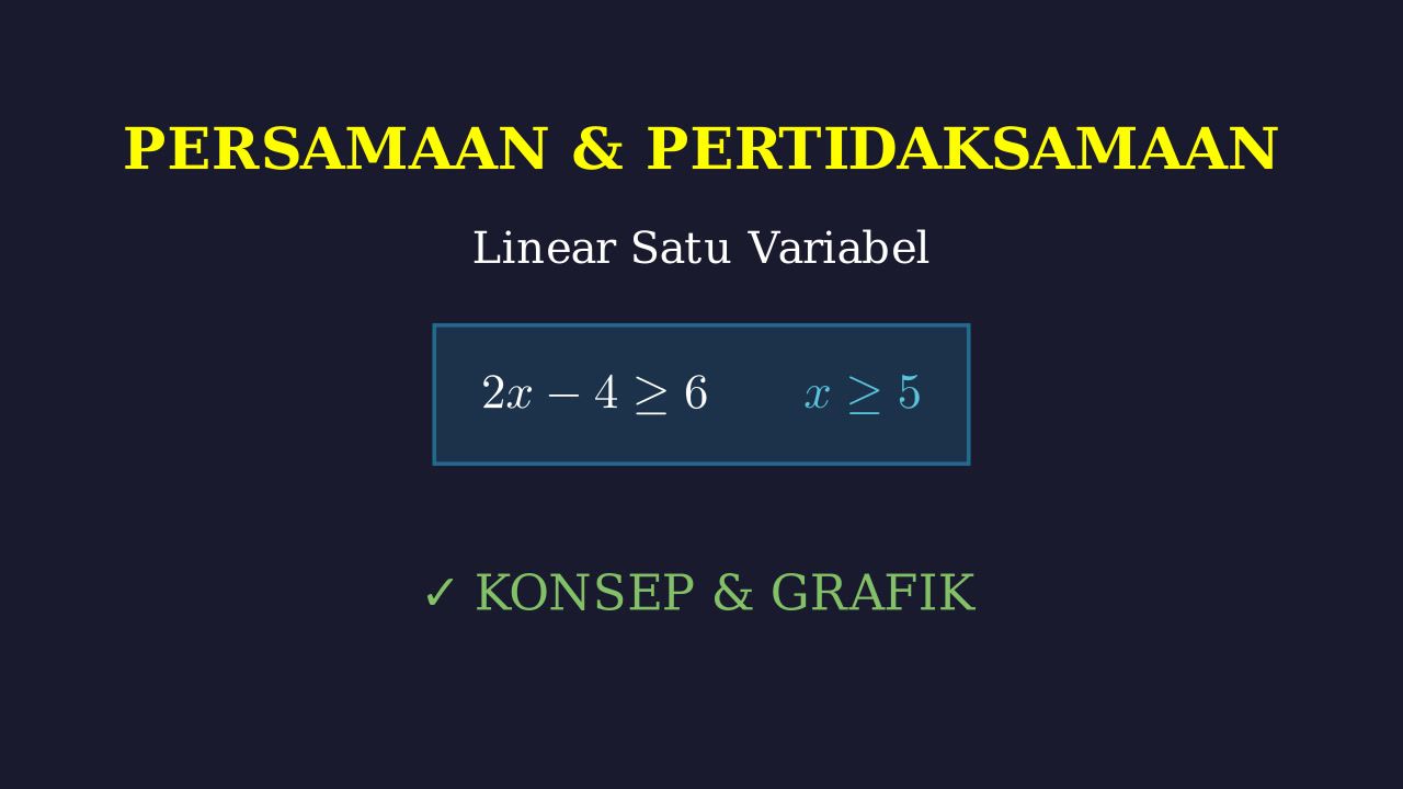 Persamaan, Pertidaksamaan Linear Satu Variabel & Grafik