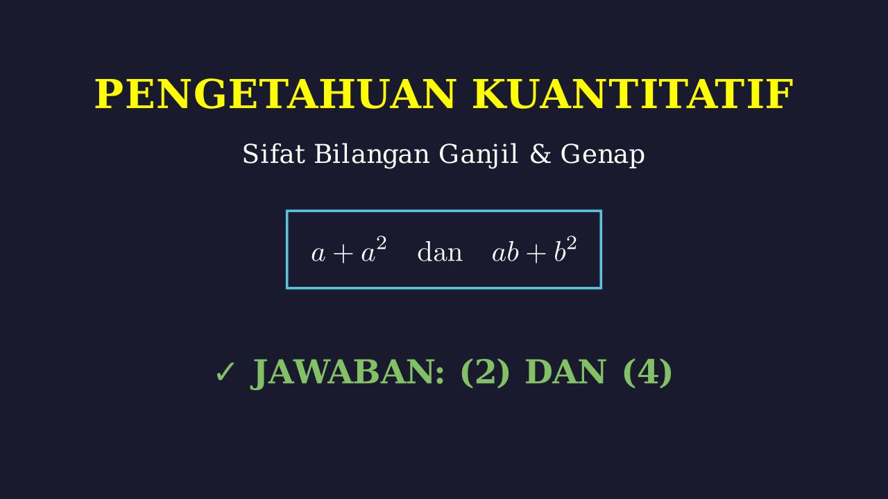 Sifat Bilangan Ganjil Dan Genap